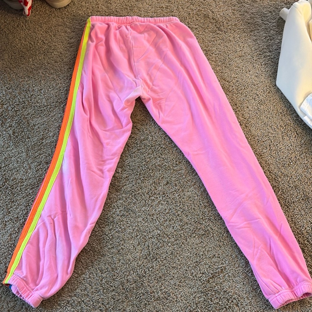 Aviator Nation 5 stripe sweat pants- pink - Picture 4 of 6